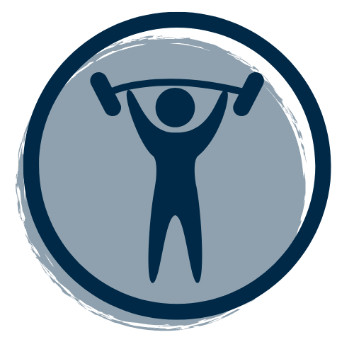 image of stick figure working out to represent on-site outpatient therapy amenities