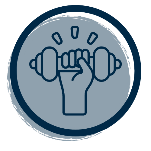 image of a hand and exercise weight representing wellness classes amenities at South Knoxville Senior Living