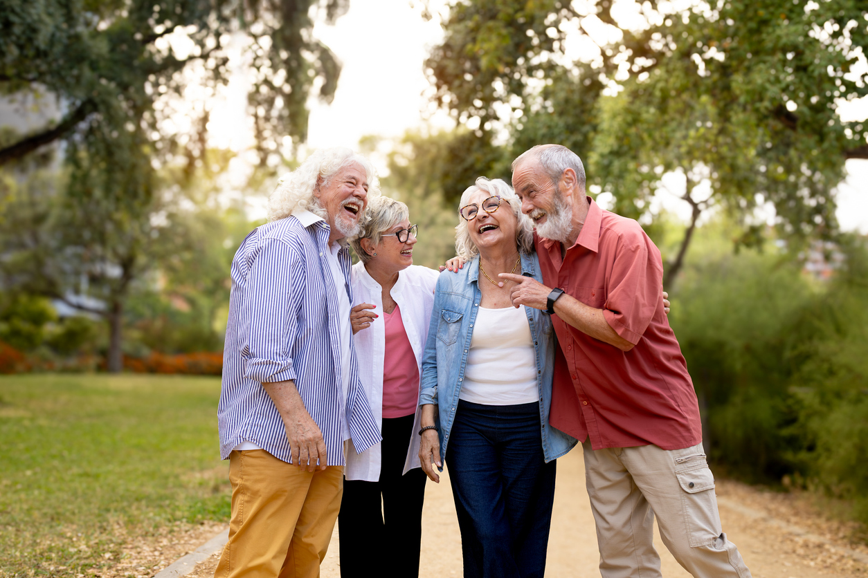 Senior adults enjoying social activities and connection in a senior living community